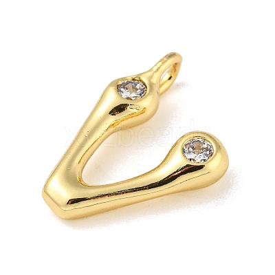 Rack Plating Brass Micro Pave Cubic Zirconia Pendants KK-A200-24G-V-1