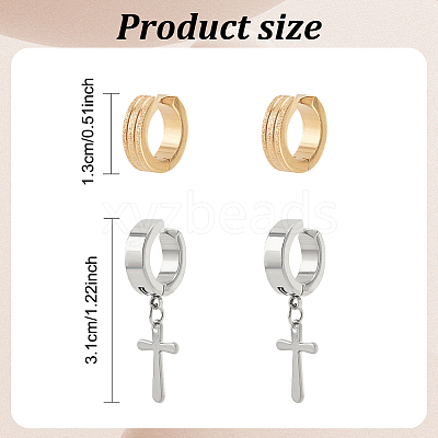 24Pcs 12 Style 204 Stainless Steel Clip-on Earrings EJEW-AN0003-44-1