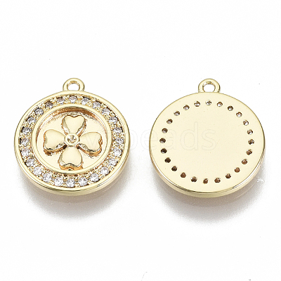 Brass Micro Pave Cubic Zirconia Charms KK-N232-70-NF-1