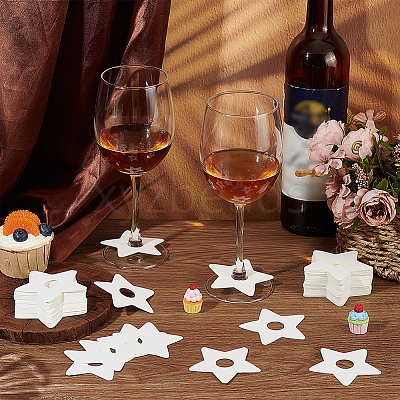 Paper Wine Glass Charms AJEW-WH0080-13B-1