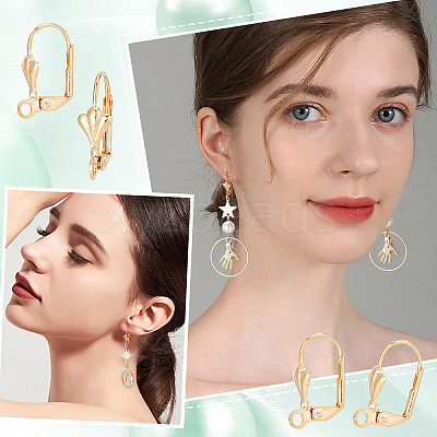 50Pcs Brass Leverback Earring Findings DIY-CN0002-22-1