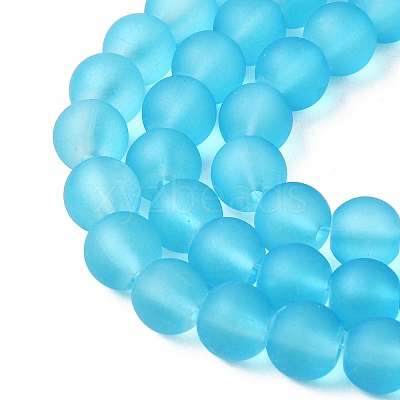Baking Paint Transparent Glass Bead Strands GLAA-S031-8mm-37-1