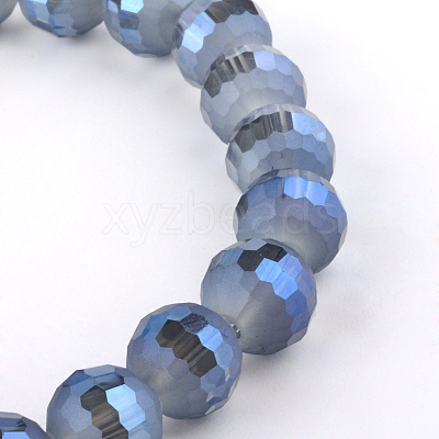 Faceted(96 Facets) Round Electroplate Glass Bead Strands X-EGLA-S130-10mm-02-1