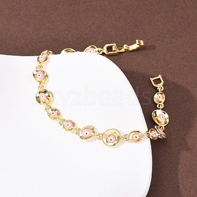 Brass Link Chain Bracelets for Women BJEW-D387-03G-1