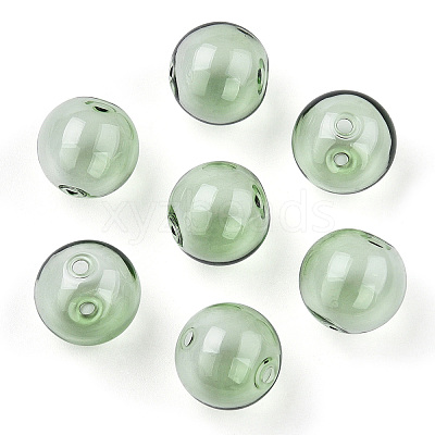 Transparent Blow High Borosilicate Glass Globe Beads GLAA-T003-09D-1