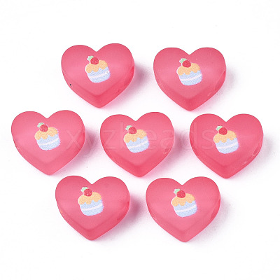 Transparent Printed Acrylic Beads MACR-S373-124-H08-1