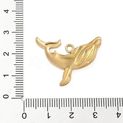 304 Stainless Steel Whale Pendants STAS-S186-05B-G-1