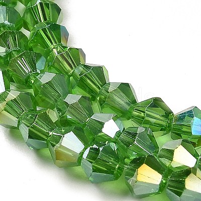 Transparent Electroplate Glass Beads Strands GLAA-F029-4mm-A03-1