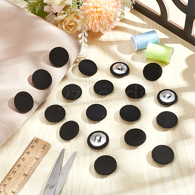 20Pcs Cloth with Aluminum Base Buttons BUTT-NB0001-77D-1