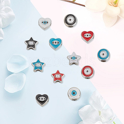 72Pcs 12 Style CCB Plastic European Beads CCB-AR0001-09-1