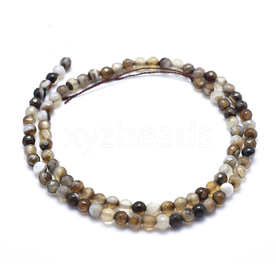 Natural Striped Agate/Banded Agate Beads G-J371-14-6mm-1