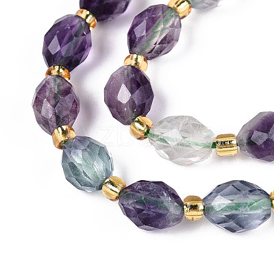 Natural Colorful Fluorite Beads Strands G-N342-53-8x6-11-1