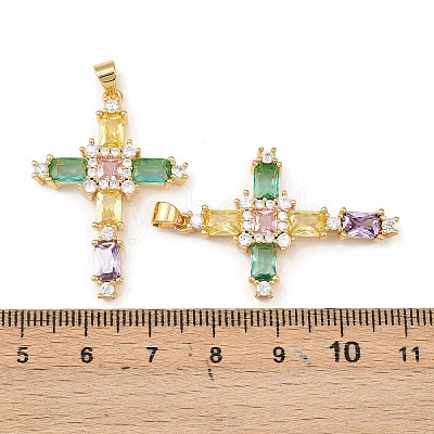 Brass with Cubic Zirconia Pendants KK-L255-08G-1
