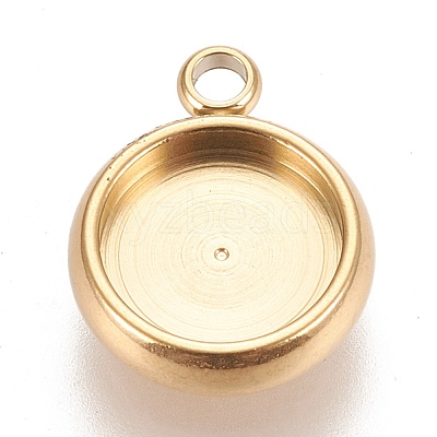 Ion Plating(IP) 304 Stainless Steel Pendant Cabochon Settings X-STAS-K202-03C-G-1