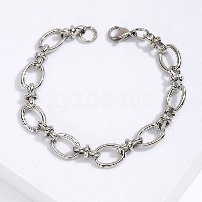 Non-Tarnish 201 Stainless Steel Oval Link Chain Bracelet LS-KM2112-2-1