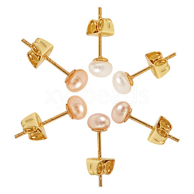 925 Sterling Silver Round Stud Earrings EJEW-TAC00028-1