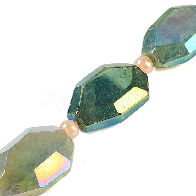 Electroplated Natural Agate Beads Strands G-L604-B01-01D-1