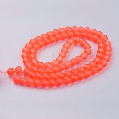 Baking Paint Transparent Glass Bead Strands GLAA-S031-10mm-27-1