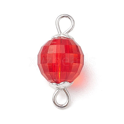 Acrylic Square Cut Round Links Connector Charms PALLOY-JF02781-1