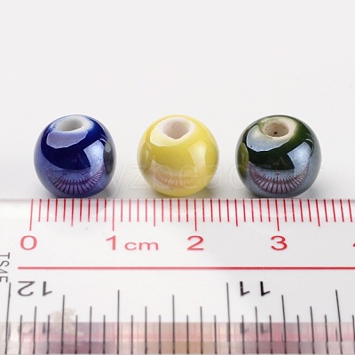 Glazed Porcelain Beads PORC-D001-16mm-M-1