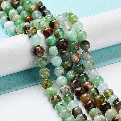 Natural Chrysoprase Beads Strands G-G057-A01-02-1