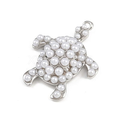 Turtle Brass ABS Imitation Pearl Pendants KK-I352-04F-P-1