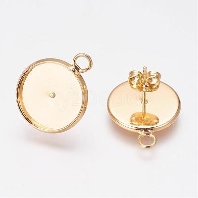 Brass Stud Earring Settings KK-G301-01G-1