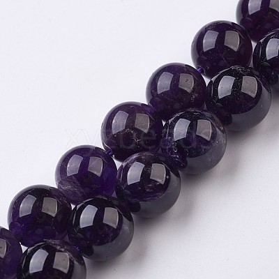 Natural Amethyst Bead Strands G-J376-20-14mm-1
