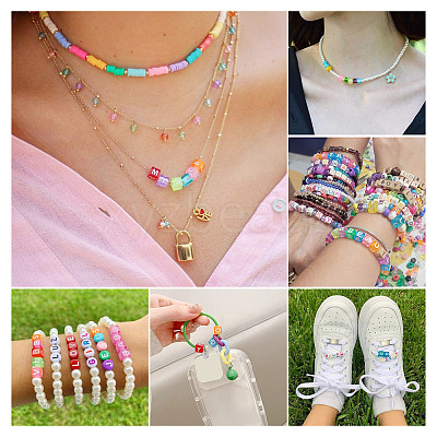 100Pcs 5 Colors Transparent Acrylic Beads TACR-TA0001-55B-1