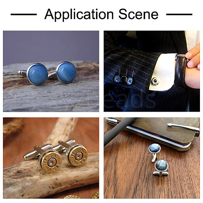 36Pcs 3 Colors Brass Cufflinks KK-PJ0001-17-1