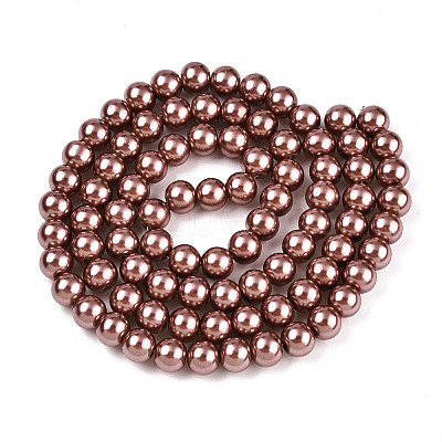 Baking Paint Pearlized Glass Pearl Round Bead Strands LS-HY-Q003-10mm-92-1