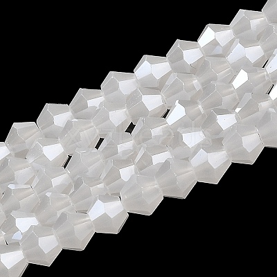 Imitation Jade Electroplate Glass Beads Strands EGLA-F029-J4mm-A06-1