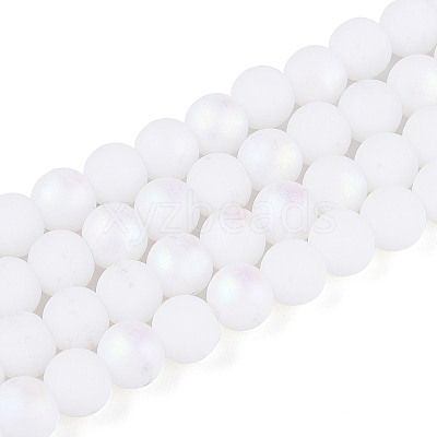 Frosted Opaque Glass Beads Strands LS-GLAA-T032-P6mm-MBB02-1