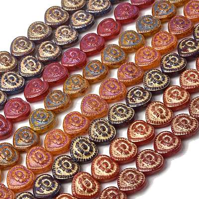 Painted Glass Beads Strands GLAA-Z021-14-1