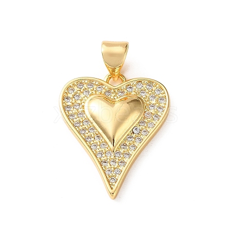 Brass Micro Pave Clear Cubic Zirconia Pendants CU-CBA03AF-09A-G-1