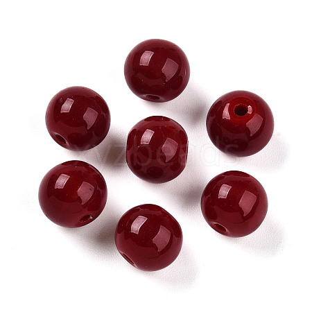 Opaque Solid Color Glass Beads X1-GLAA-N007-10mm-A04-1