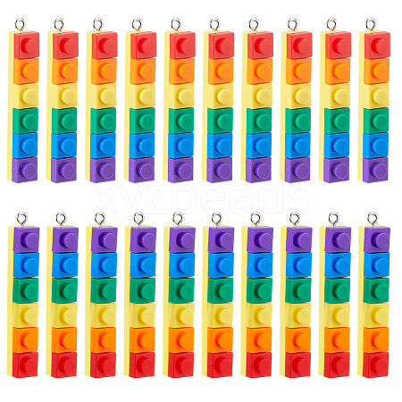 20Pcs 2 Colors Opaque Acrylic Pendants MACR-DC0001-24-1