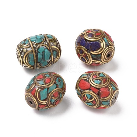 Handmade Tibetan Style Brass Beads TIBEB-C002-09AG-1