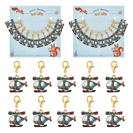 Helicopter Pendant Stitch Markers HJEW-AB00338-1