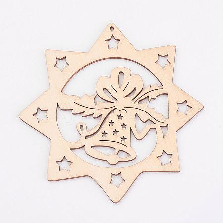 Undyed Wooden Pendants WOOD-K005-16-1