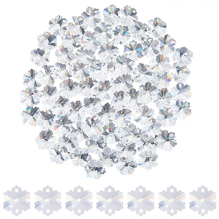 80Pcs Transparent Faceted Glass Connector Charms GLAA-SP0001-88C-01-1