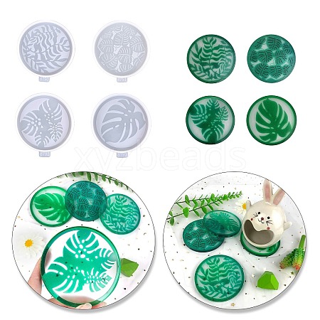 4Pcs Food Grade DIY Coaster Silicone Molds PW-WGC3B00-01-1