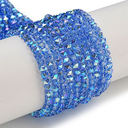 Electroplate Glass Beads Strands GLAA-Q105-02-06-1