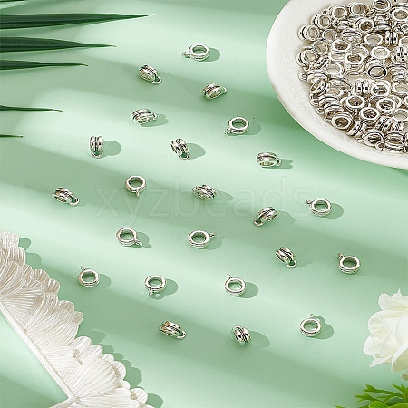 140Pcs Tibetan Style Alloy Tube Bails FIND-LP0007-09-1