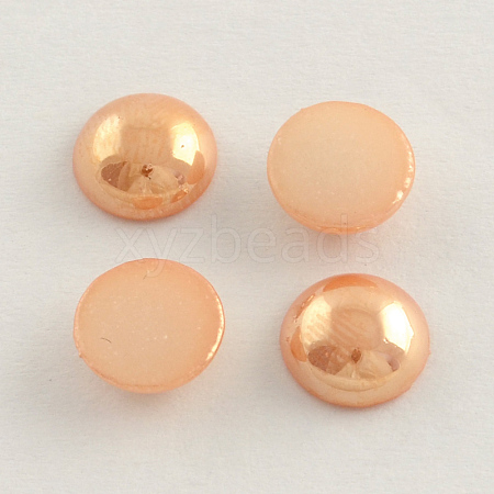 Pearlized Plated Opaque Glass Cabochons PORC-S801-8mm-20-1