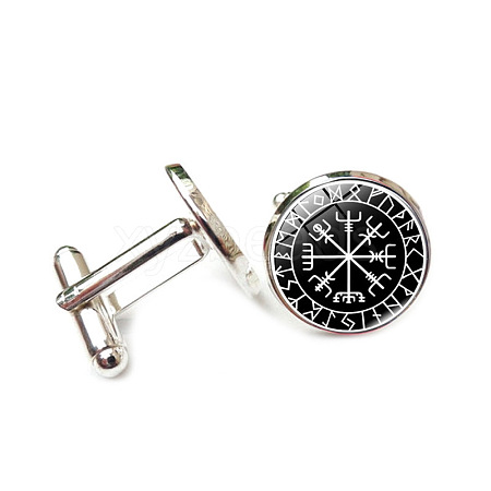 Alloy Enamel Compass Cufflinks PW-WG42FEF-04-1