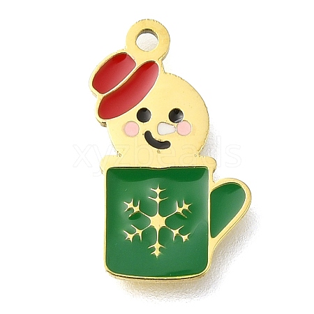 Christmas Themed Ion Plating(IP) 304 Stainless Steel Enamel Charms STAS-B075-36G-05-1