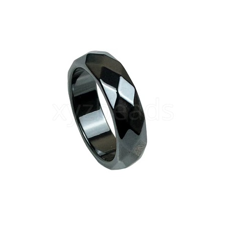 Dyed & Heated Black Agate Finger Rings IK0879-18-1