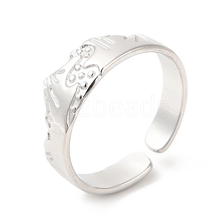 Non-Tarnish 201 Stainless Steel Open Cuff Ring RJEW-E063-41P-1