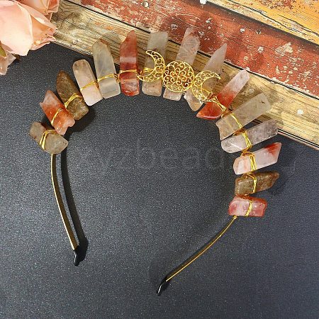 Natural Rutilated Quartz Hair Bands PW-WGD5E77-04-1